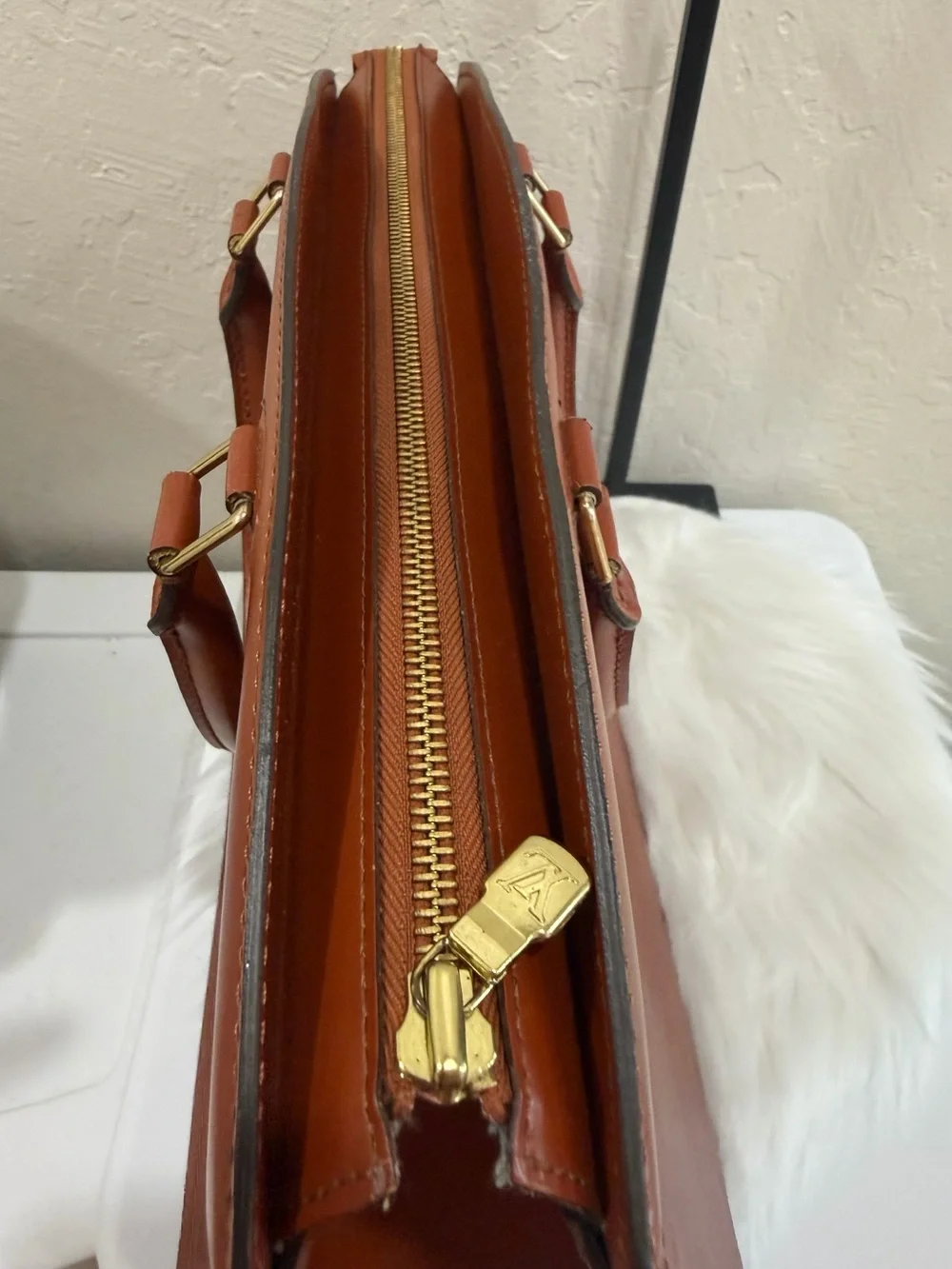 Louis Vuitton Riviera Epi leather brown briefcase
